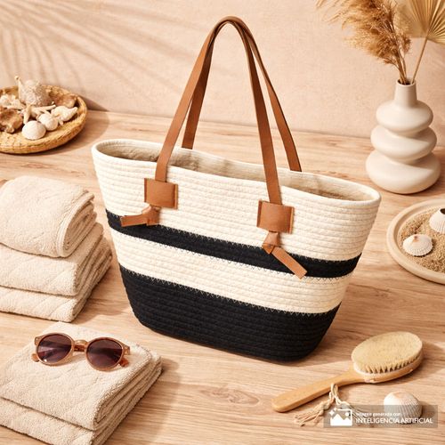 Cartera tote Sabrina blanco/negro para mujer