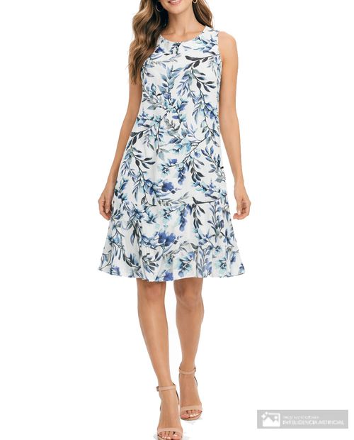 Vestido Connected Apparel formal estampado sin mangas para mujer