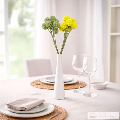 Flor artificial craspedia color surtido 28 cm