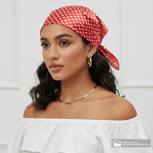 Pañuelo multiusos color rojo para mujer