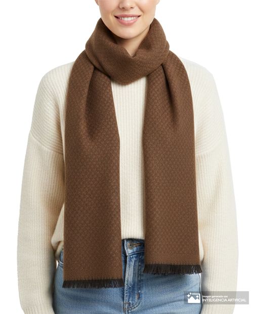 Bufanda tradicional color café para mujer