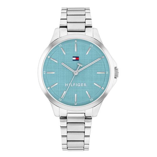 Reloj Tommy Hilfiger análogo de acero inoxidable plateado para mujer
