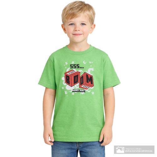 Camiseta verde de Minecraft para niño