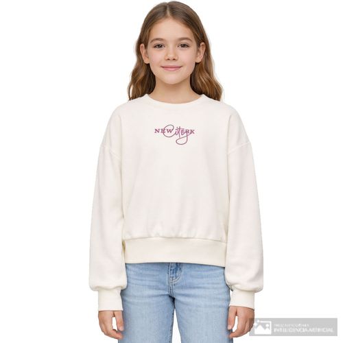 Suéter beige estampado para niña