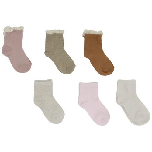 Set de 6 pares de calcetines multicolor para bebé niña