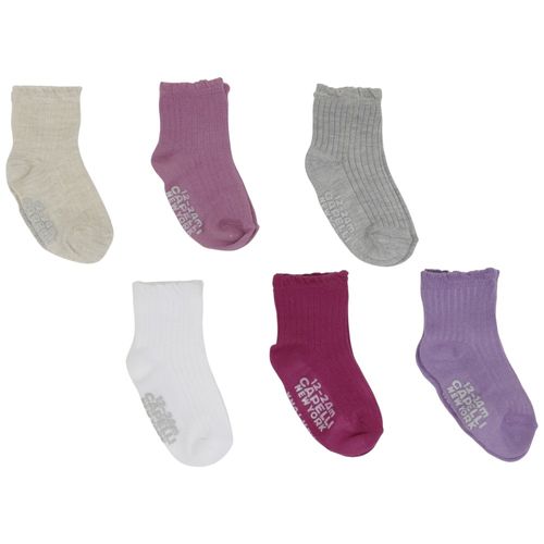 Set de 6 pares de calcetines multicolor para bebé niña