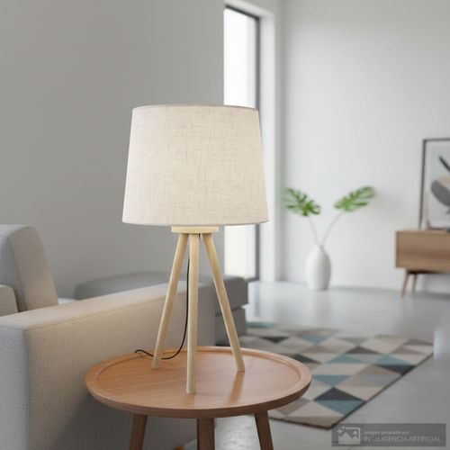 Lámpara para mesa con base trípode moderna 25x59 cm