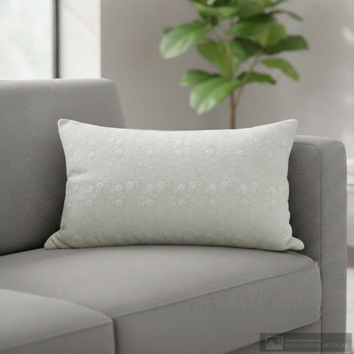 Cojín rectangular de poliéster bordado floral 30x50 cm