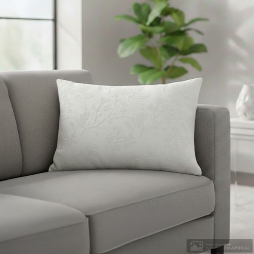 Cojín rectangular de poliéster bordado botánico 30x50 cm