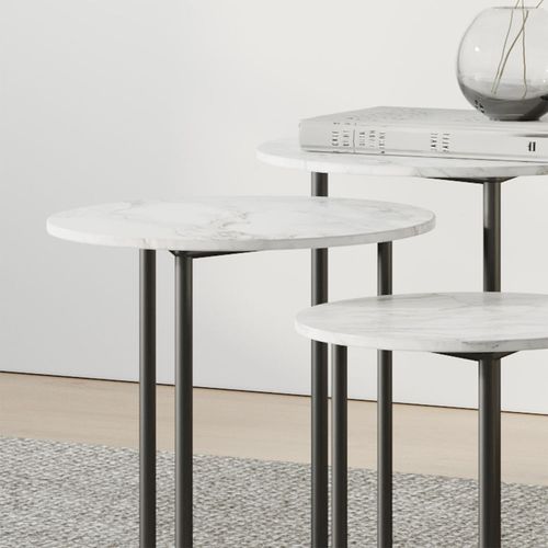 Set de 3 mesas esquineras redondas