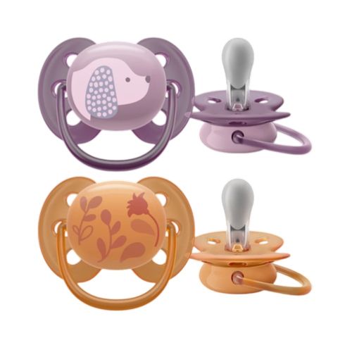 Set 2 chupetes ultra soft con diseño 6-18 meses