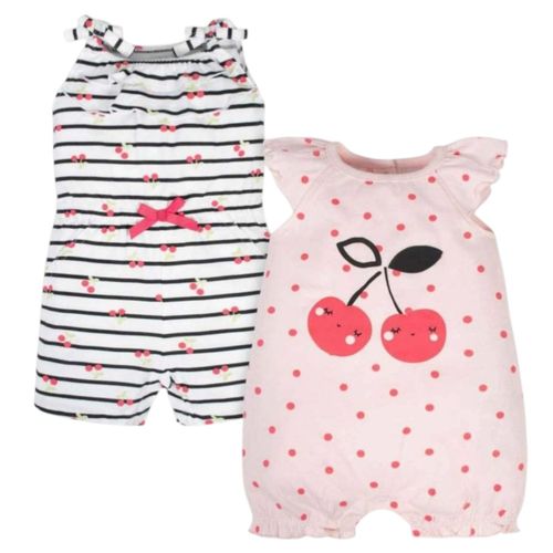 Set de 2 rompers multicolor para niña