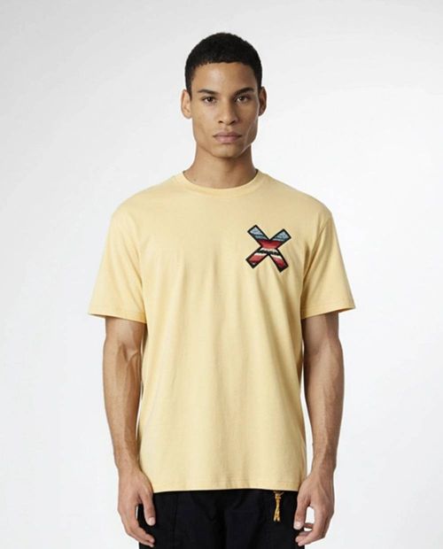 Camiseta Blue Banana regular fit amarilla con bordado "X" para hombre