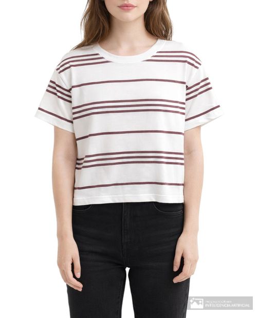 Camiseta Unexpected rayada manga corta para mujer
