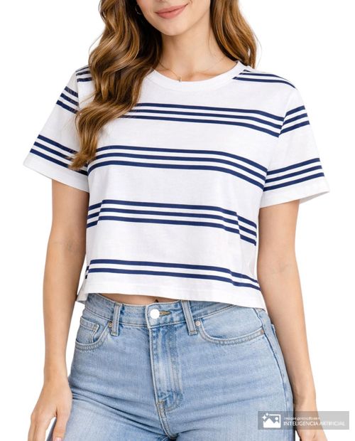 Camiseta Unexpected rayada manga corta para mujer