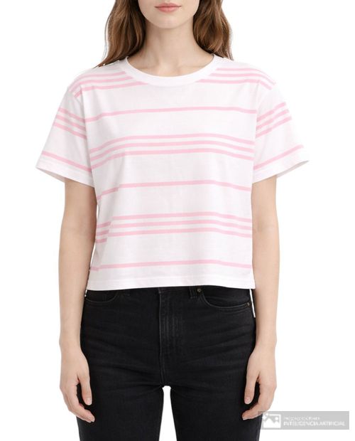 Camiseta Unexpected rayada manga corta para mujer