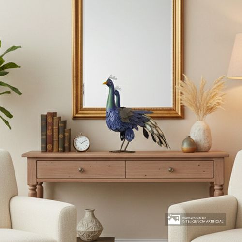 Pavo real decorativo 33x14x36 cm