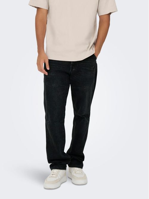 Jeans Only and Sons straight fit negro denim para hombre