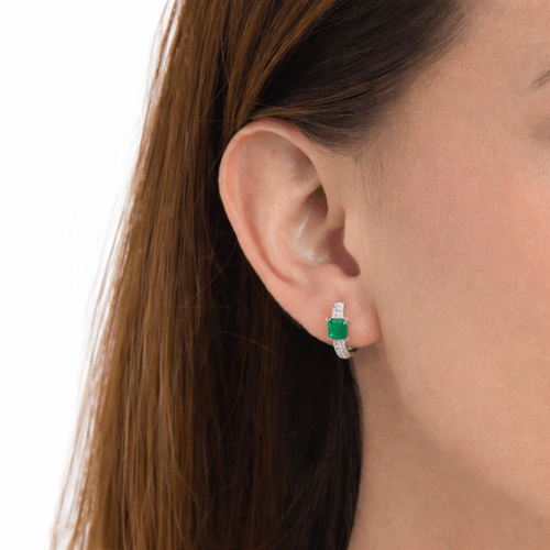 Argollas con zirconia de plata para mujer