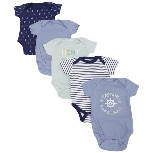 Set de 5 mamelucos multicolor estampados para bebé niño