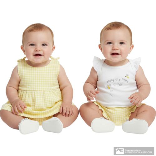 Conjunto de 3 piezas Sol amarillo para bebé niña