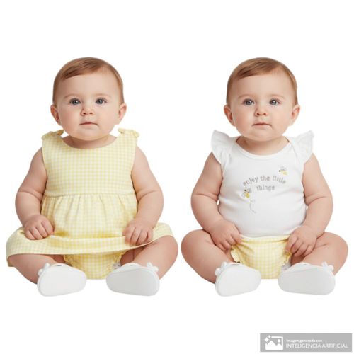 Conjunto de 3 piezas Sol amarillo para bebé niña