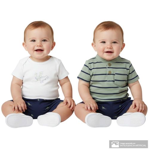 Conjunto multicolor con estampado de dinosaurios para bebé niño