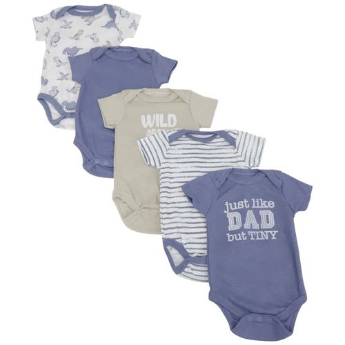 Set de 5 mamelucos multicolor estampados para bebé niño