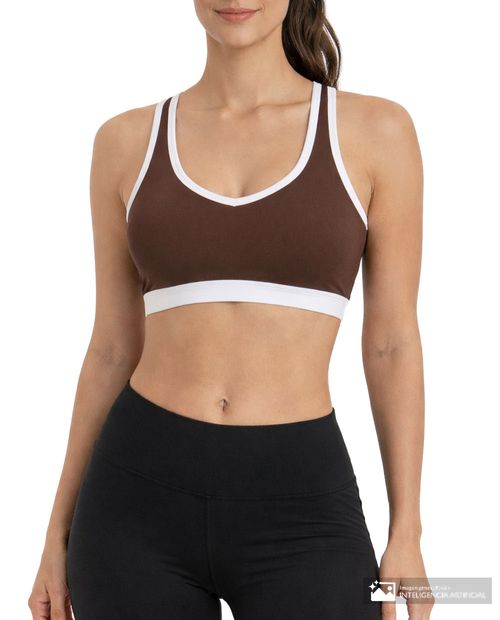 Sport bra Teammate café de tirantes para mujer