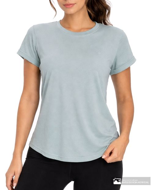 Camiseta deportiva Boomerang sage manga corta para mujer