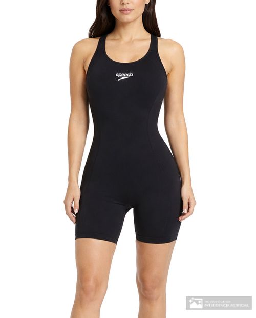 Traje de baño Speedo legsuit negro de tirantes para mujer