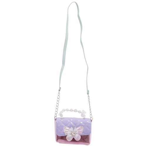 Cartera crossbody multicolor con brillo para niña