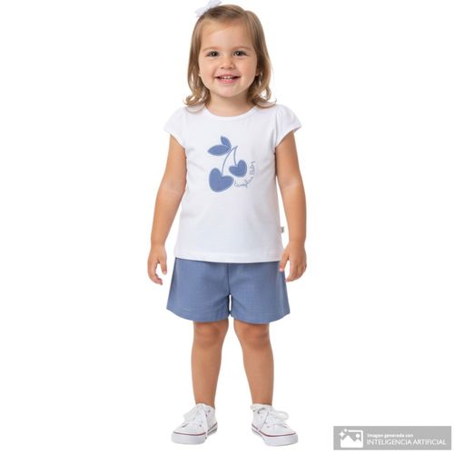 Conjunto bicolor bordado para bebé niña