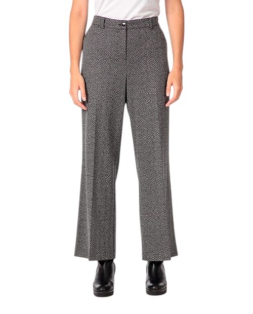 Pantalón Punt Roma palazzo gris de cintura alta para mujer