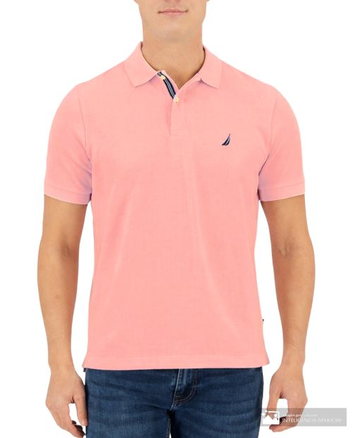 Camisa polo Nautica classic fit rosada sólida para hombre