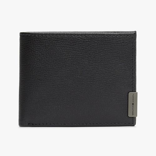 Cartera plegable texturizada negra de Tommy Hilfiger para hombre