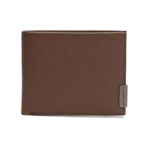 Billetera bifold Tommy Hilfiger café texturizada para hombre