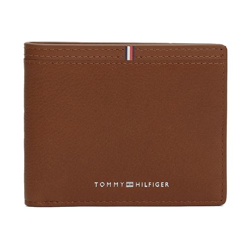Billetera bifold Tommy Hilfiger café claro texturizada para hombre