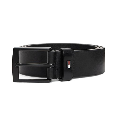 Cinturón Tommy Hilfiger negro sólido para hombre