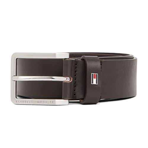Cinturón Tommy Hilfiger café sólido para hombre