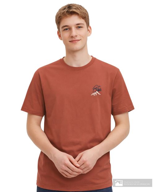 Camiseta Orange anaranjada con estampado Get Outside para hombre