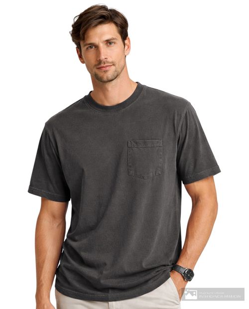 Camiseta Orange boxy fit gris lavada para hombre