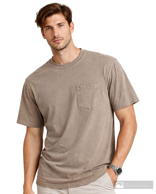 Camiseta Orange boxy fit taupe lavada para hombre