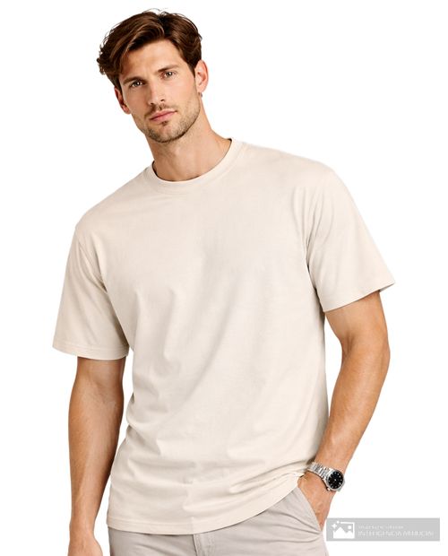 Camiseta Orange relaxed fit beige sólida para hombre