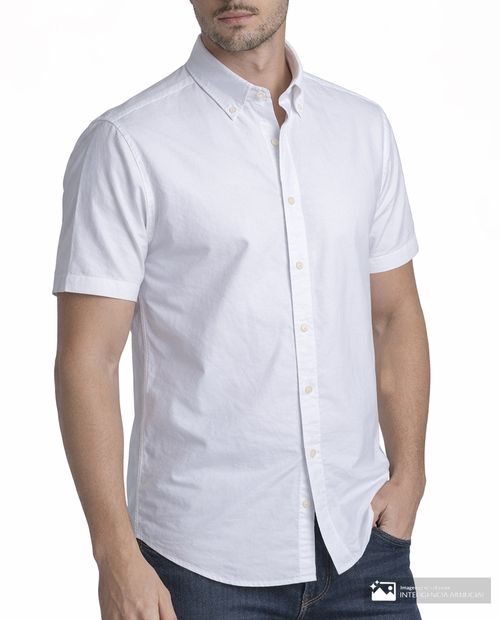 Camisa casual Carven blanca heather para hombre