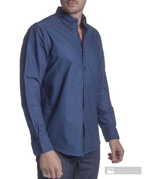 Camisa casual Carven azul heather para hombre