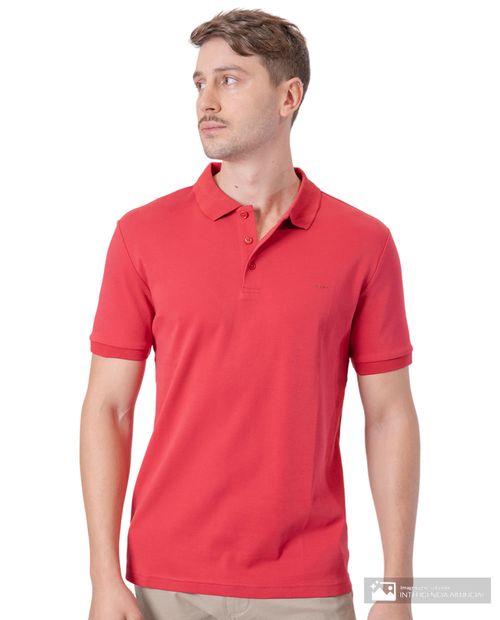 Camisa polo Carven coral heather para hombre