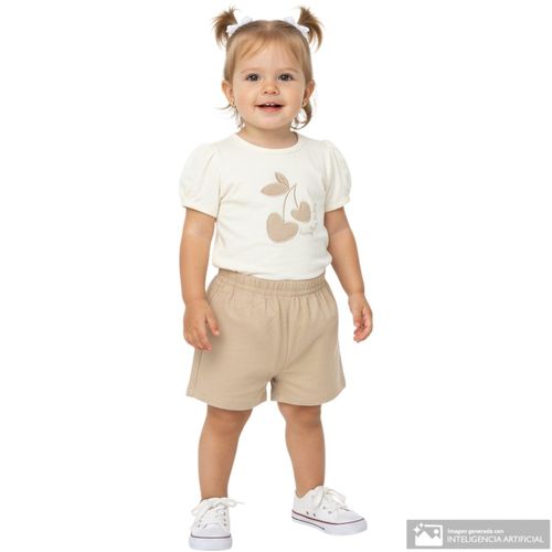 Conjunto bicolor bordado para bebé niña