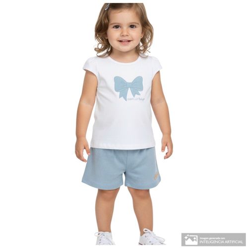 Conjunto bicolor bordado para bebé niña