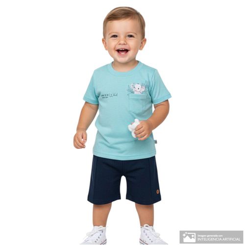 Conjunto bicolor estampado para bebé niño